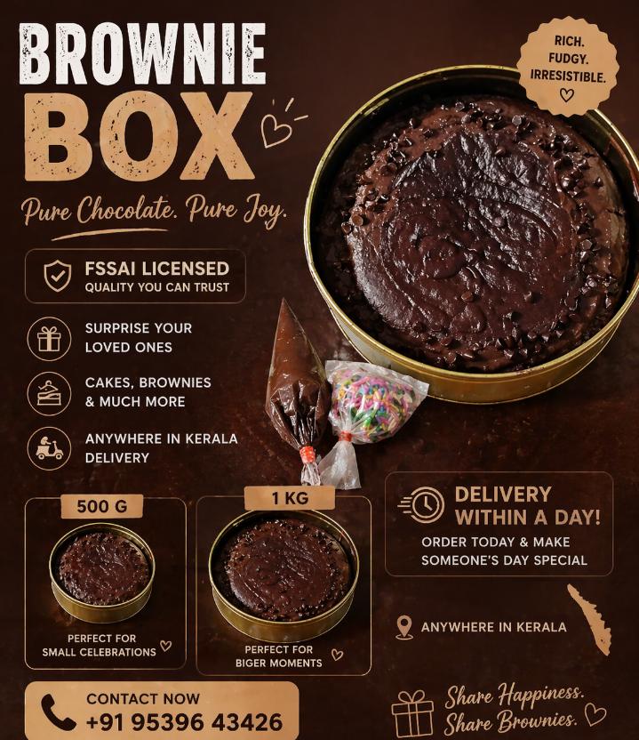 Foodness Kerala Brownie Box — rich, fudgy, delivered across Kerala